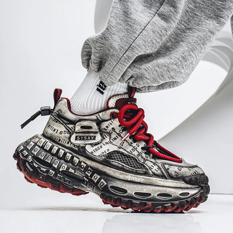 Budding Bear Anti Slip Wear Resistant Breathable Height Increasing Low Top Chunky Sneakers Men's Box-32