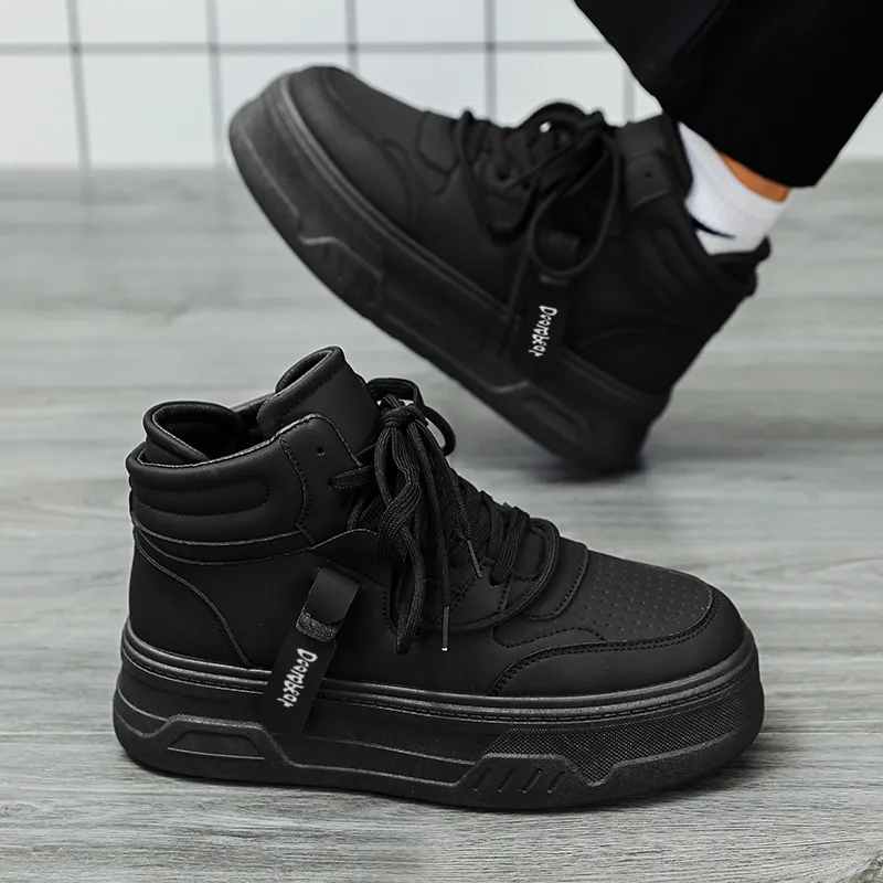 Budding Bear Anti Slip And Wear Resistant Height Increasing High Top Skateboard Shoes Men's-25