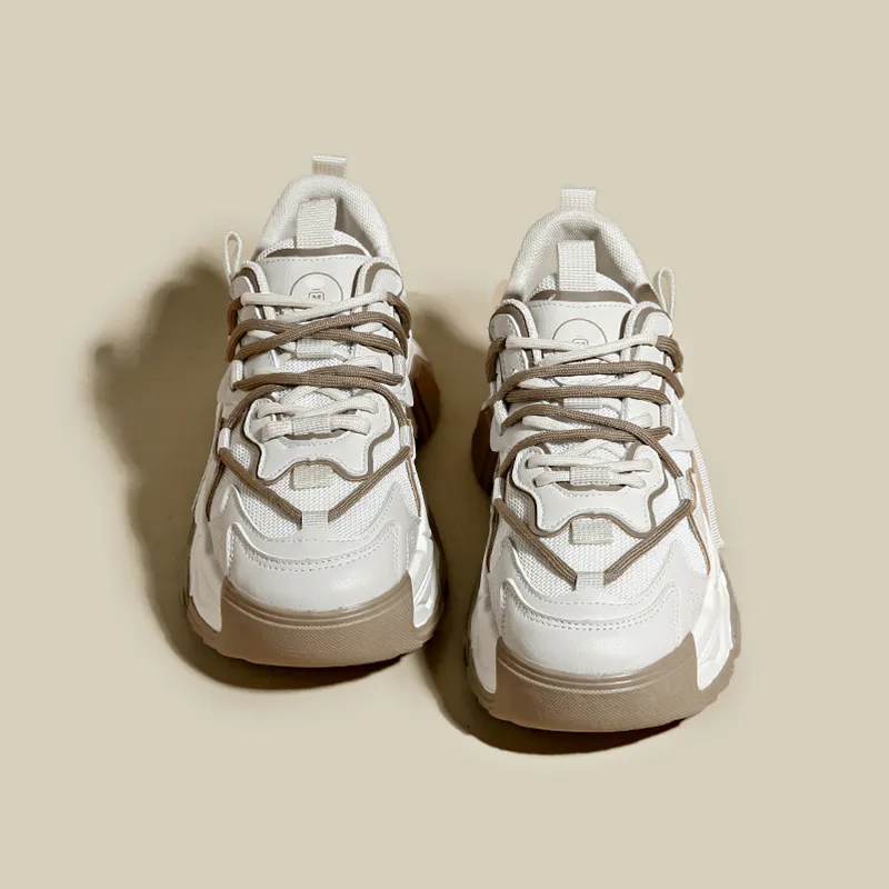 Budding Bear Anti-Slip Wear-Resistant Breathable Height Increasing Low-Top Chunky Sneakers Women's-30