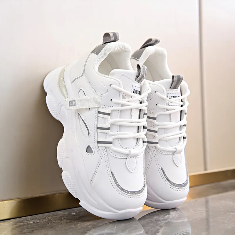 Budding Bear Slip Resistant, Abrasion Resistant, Lightweight, Height Increasing Low Top Chunky Sneakers Women's-22