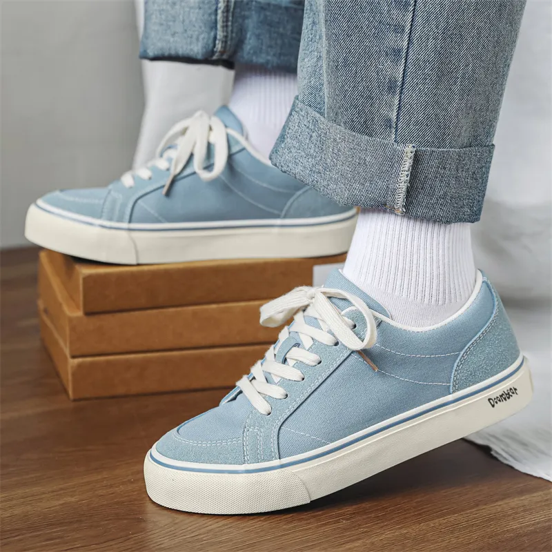 Budding Bear Anti Slip Wear Resistant Breathable Height Increasing Low Top Canvas Shoes Men's Box-6