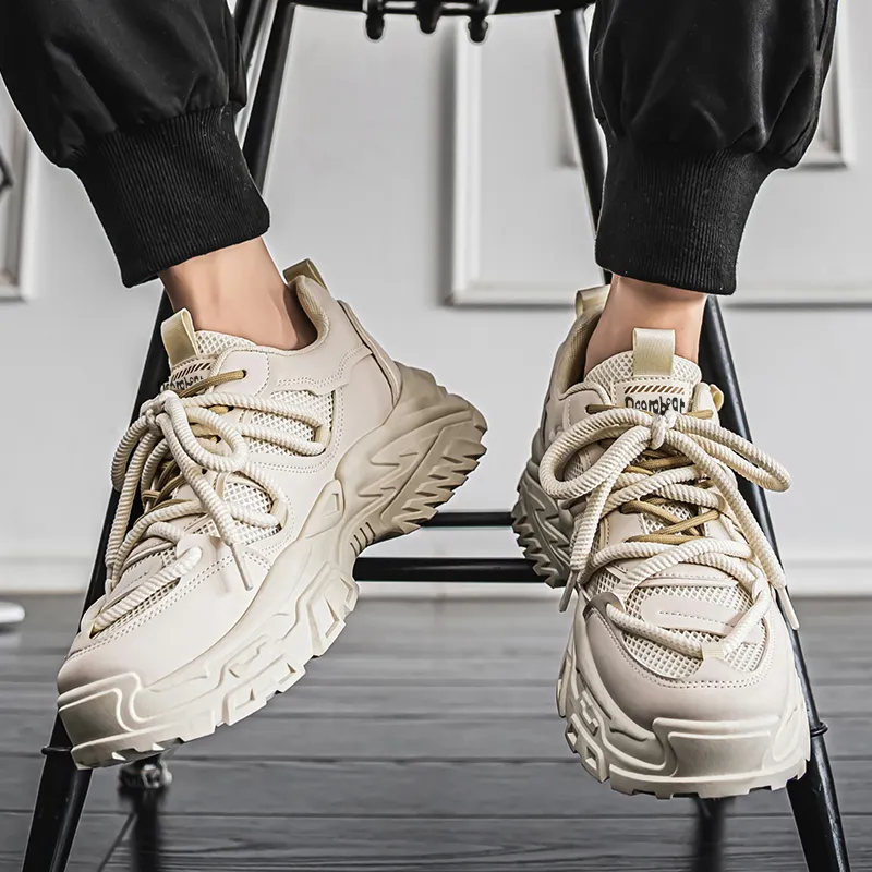 Budding Bear Anti Slip Wear Resistant Breathable Height Increasing Low Top Chunky Sneakers Men's Box-21