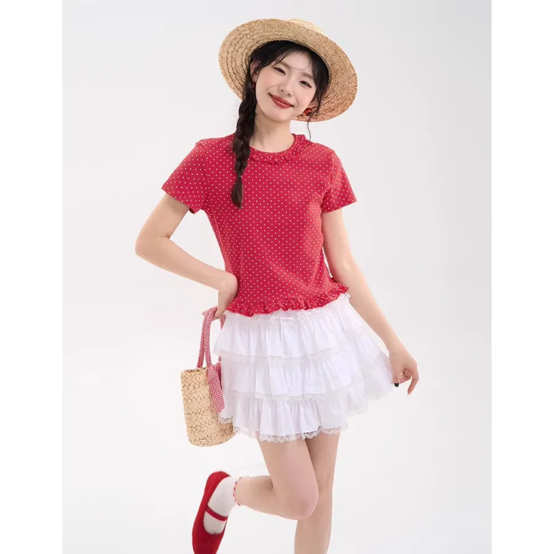 HTMEME T Shirts Women's Red-2