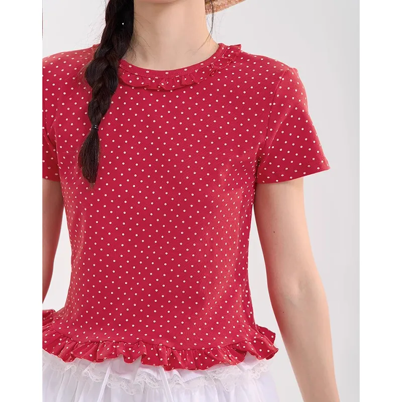 HTMEME T Shirts Women's Red-4