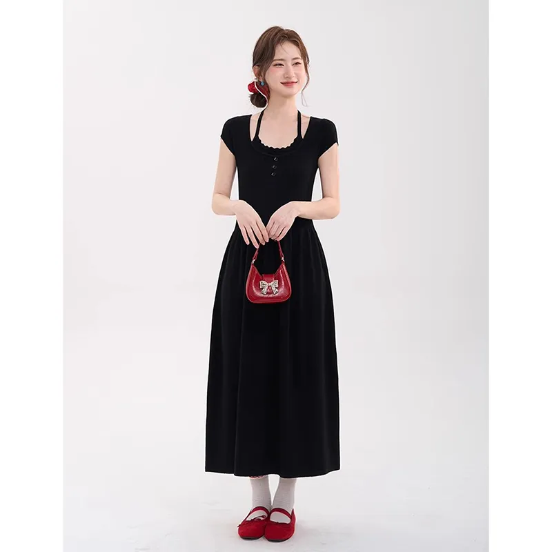 HTMEME Short Sleeved Dress Women's-7
