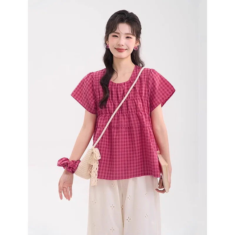 HTMEME Shirts Women's Raspberry Red Hair Tie-2