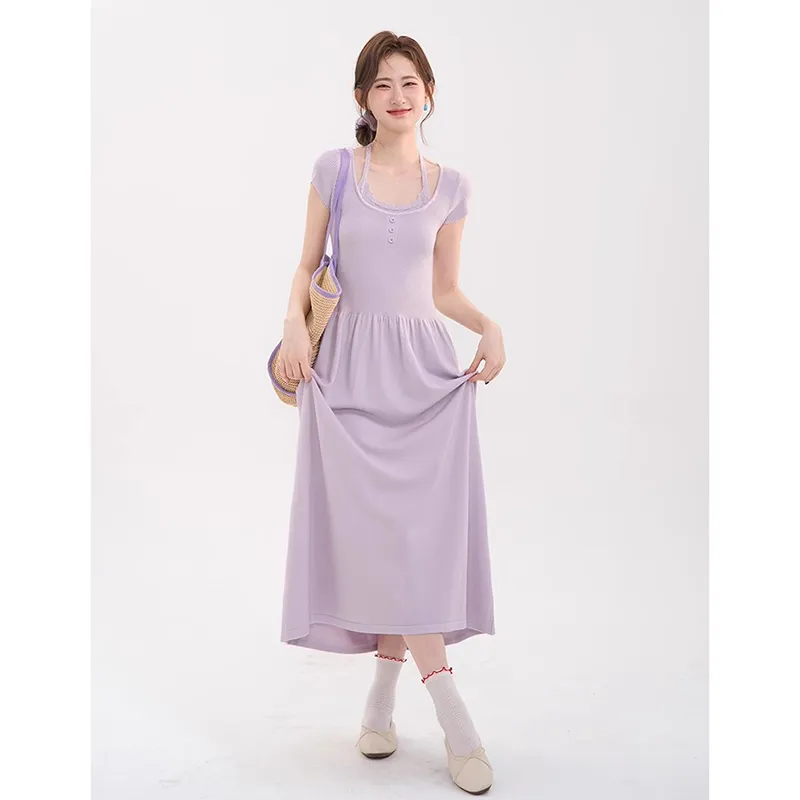 HTMEME Short Sleeved Dress Women's-2