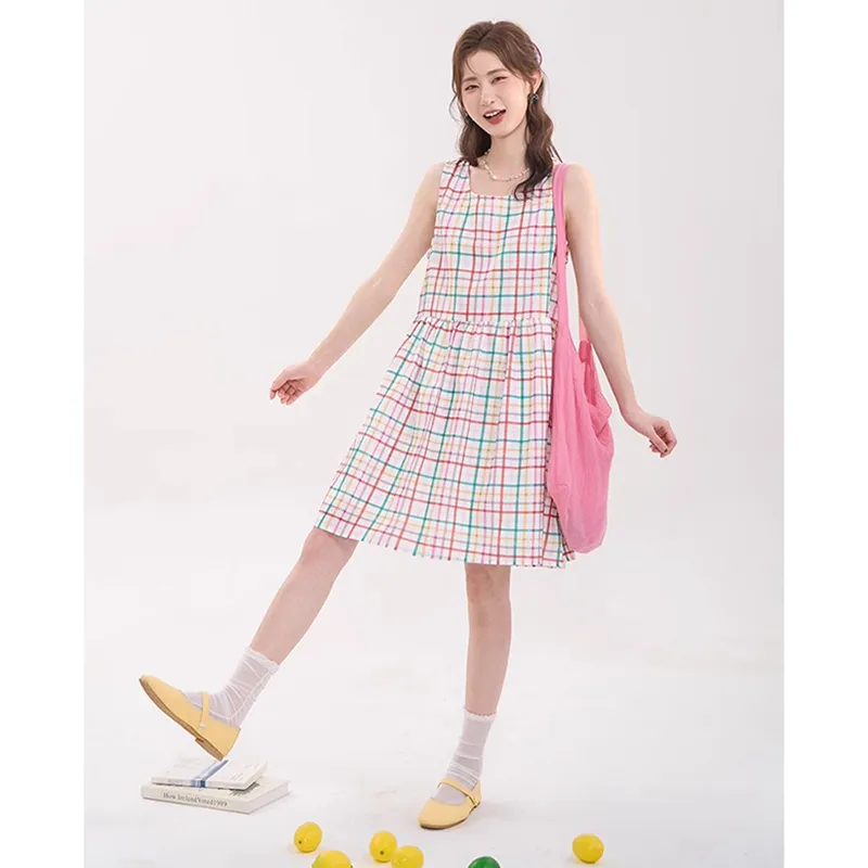 HTMEME Summer Youthful Mid Length Dress Women's-3
