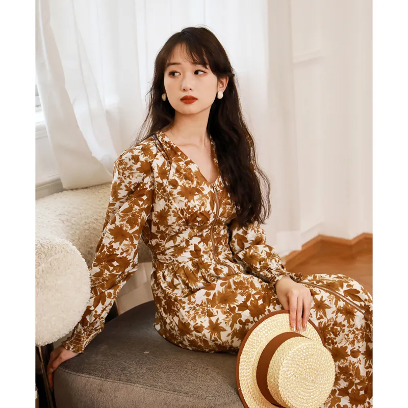 SETIROM Long Sleeved Dress Women's Yellow-6