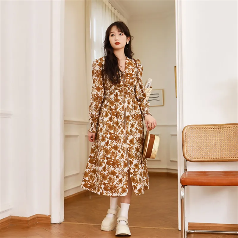 SETIROM Long Sleeved Dress Women's Yellow-2