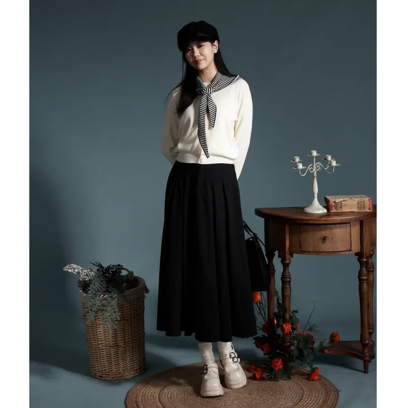 SETIROM Casual Long Skirt Women's Black-3