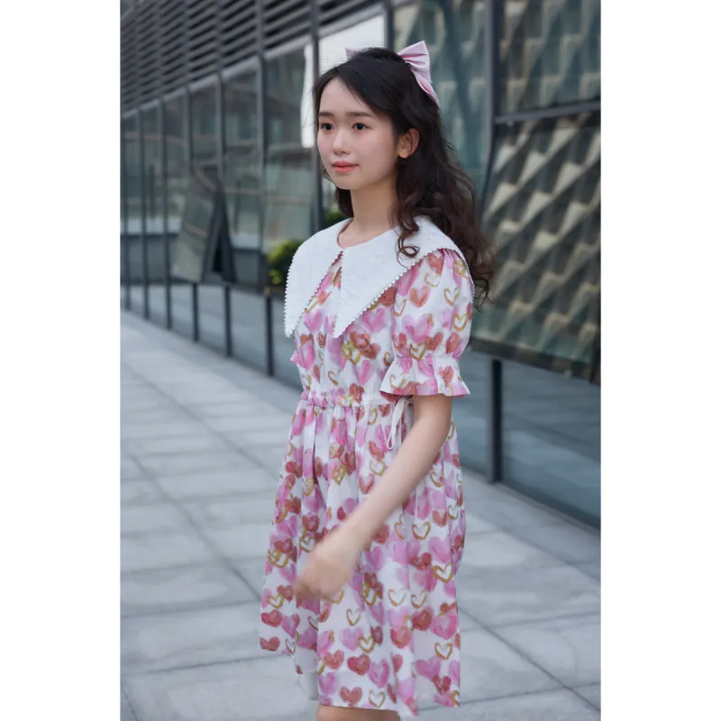 SETIROM Short Sleeved Dress Women's Pink-3