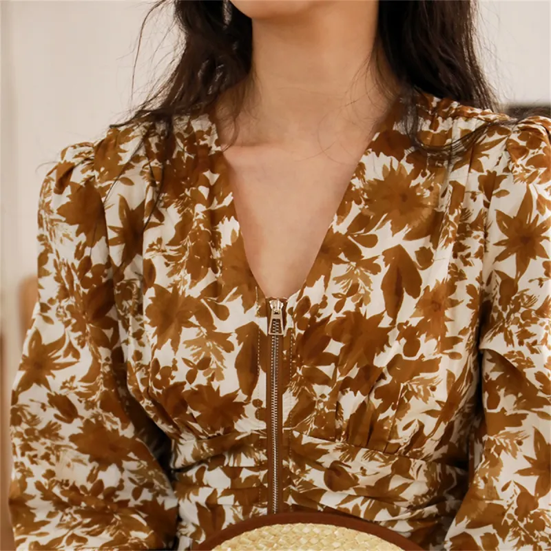 SETIROM Long Sleeved Dress Women's Yellow-7