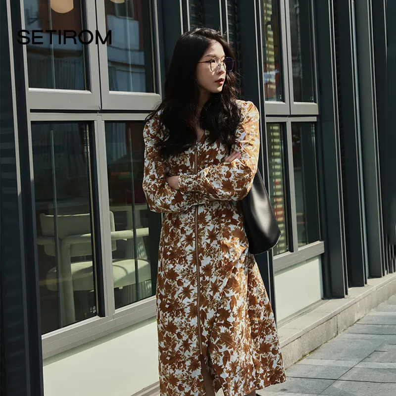SETIROM Long Sleeved Dress Women's Yellow-4
