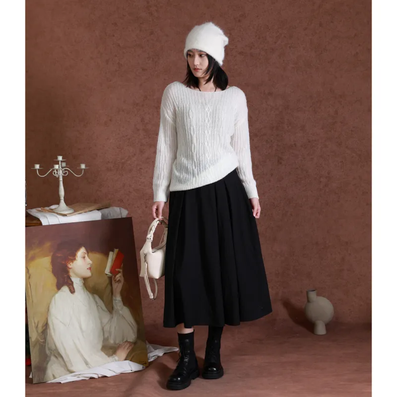 SETIROM Casual Long Skirt Women's Black-5