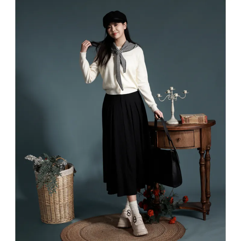 SETIROM Casual Long Skirt Women's Black-2