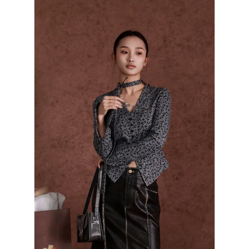 SETIROM Shirt Women's Leopard Print-3