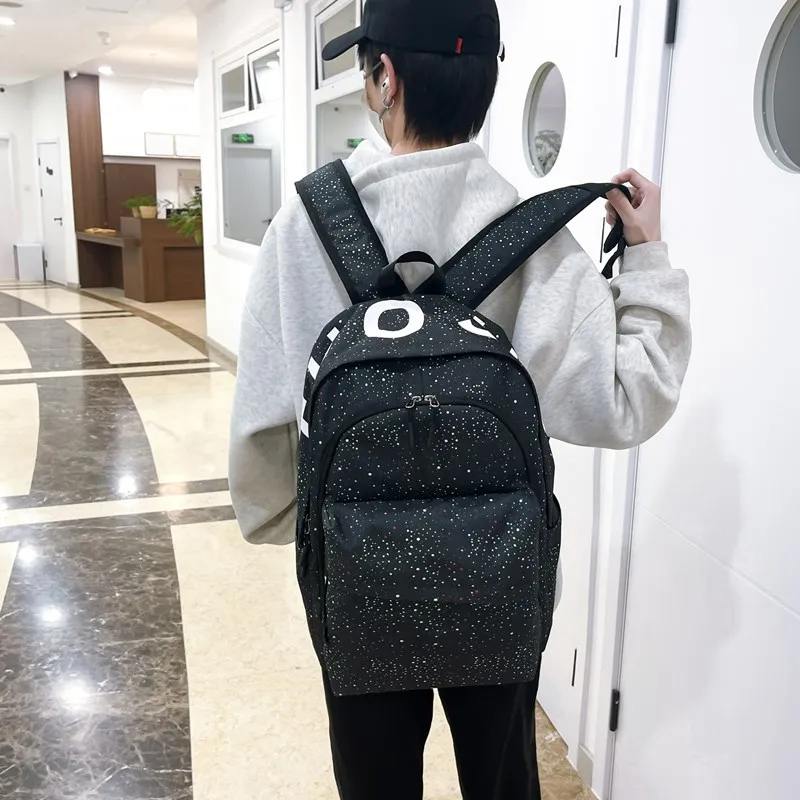 PULEWEI Oxford Backpack Unisex White/Black-10