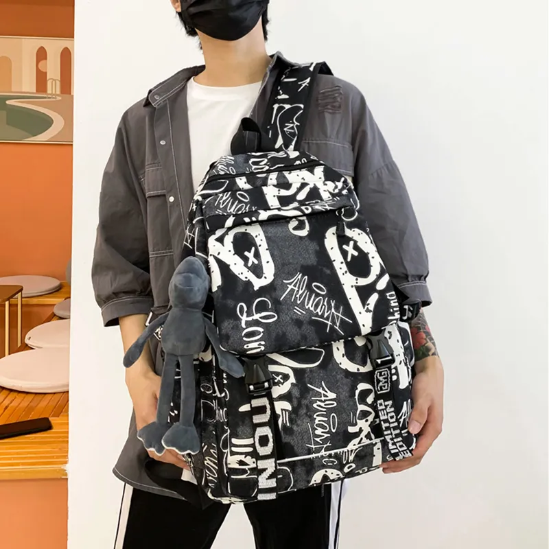 PULEWEI Nylon Backpack Unisex Multicolor-6