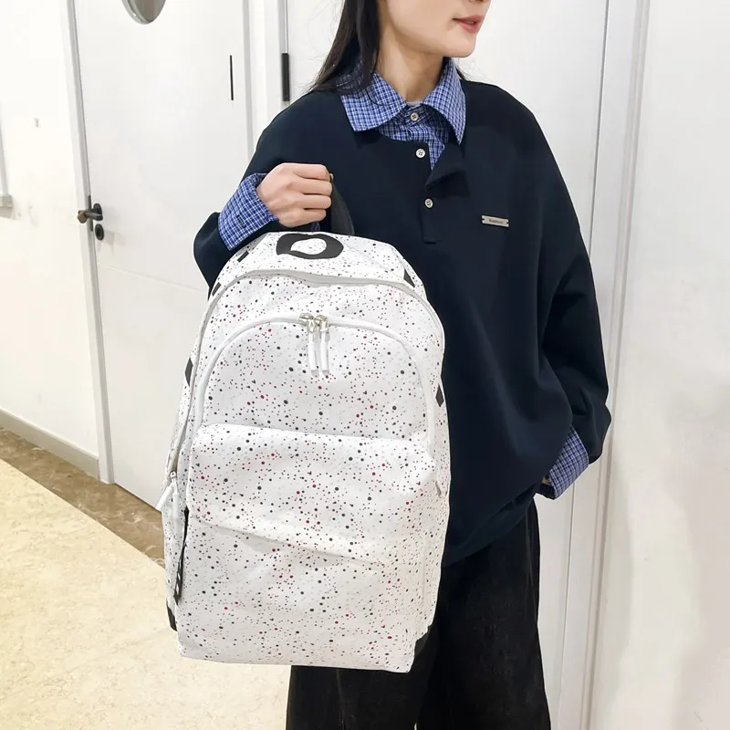 PULEWEI Oxford Backpack Unisex White/Black-6