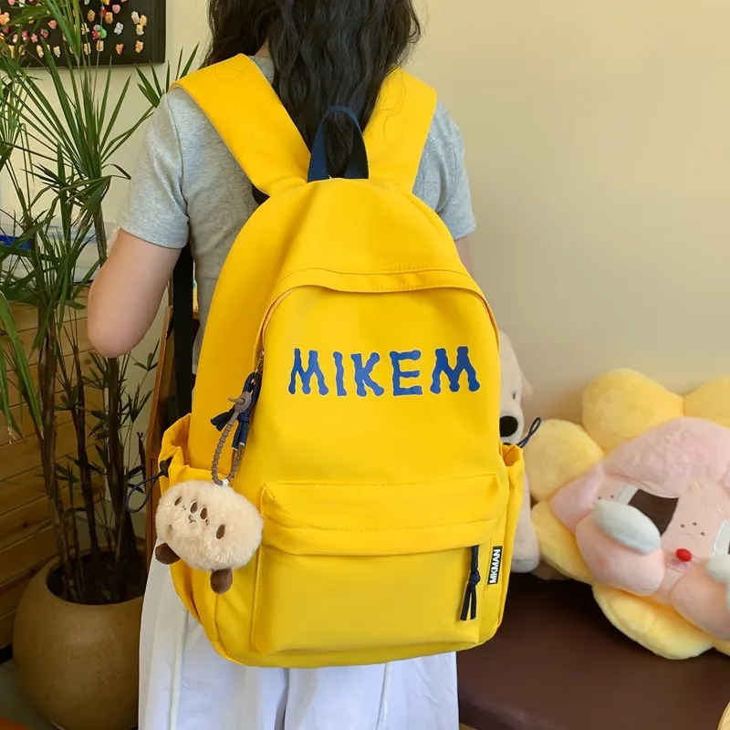 PULEWEI Composite Cloth Backpack Unisex Black/Red/Yellow/Blue-15