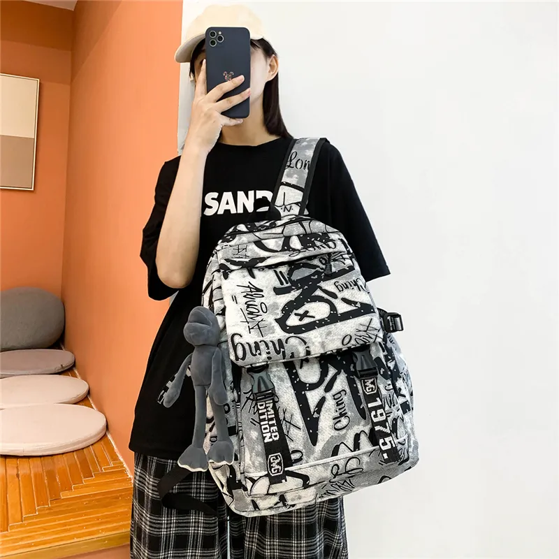 PULEWEI Nylon Backpack Unisex Multicolor-12
