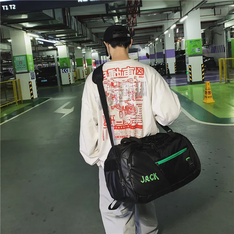 PULUWIRR Oxford Gym Bag Medium Size Unisex White, Black-7