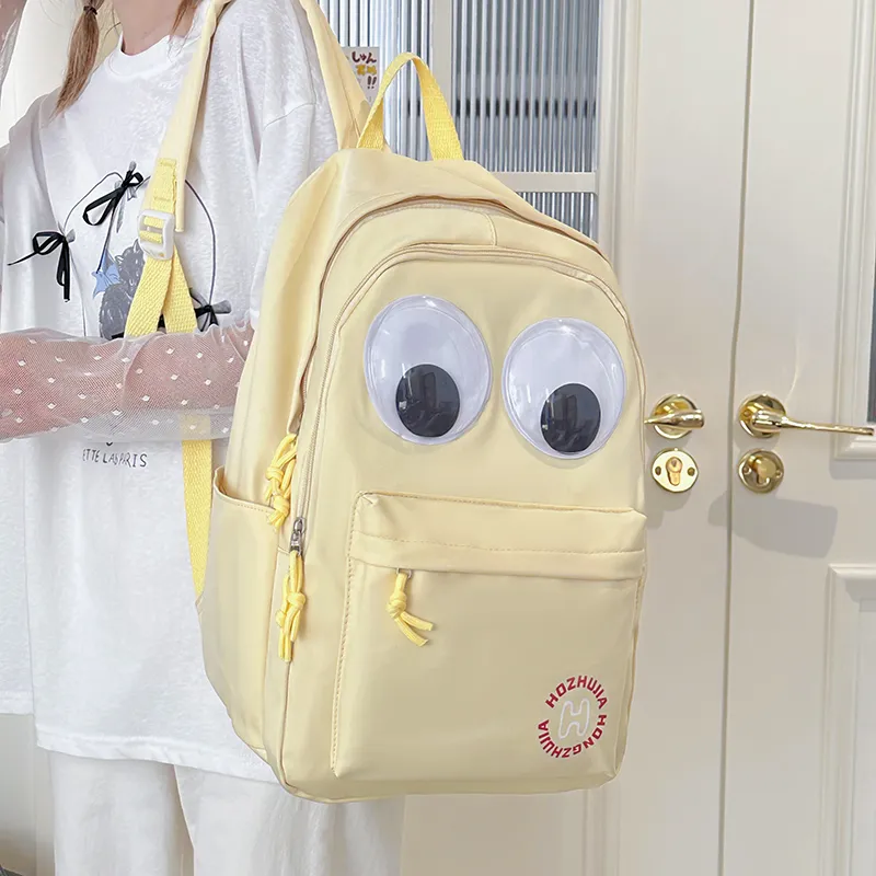 PULEWEI Nylon Backpack Tubas Unisex White/Yellow-11
