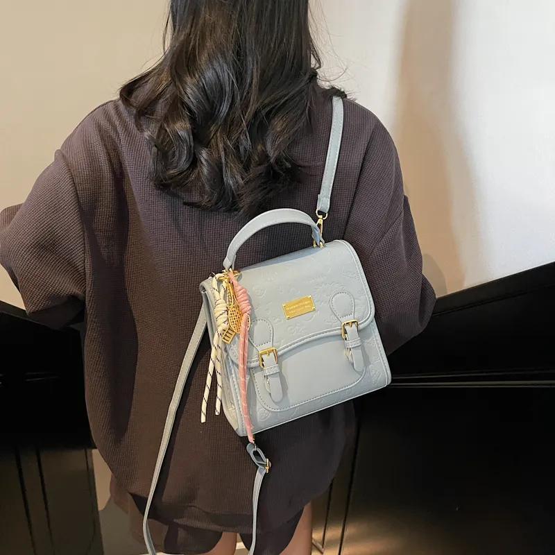 PULEWEI Pu Backpack Women's Ecru/Pink/Blue/Black-23