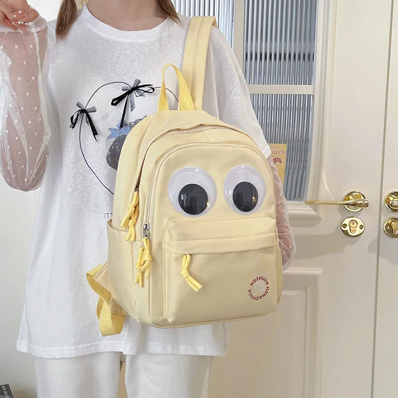 PULEWEI Nylon Backpack Tubas Unisex White/Yellow-12