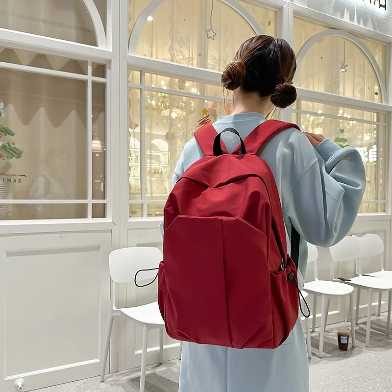 PULEWEI Nylon Backpack Unisex Ecru/Gray/Black/Burgundy-16
