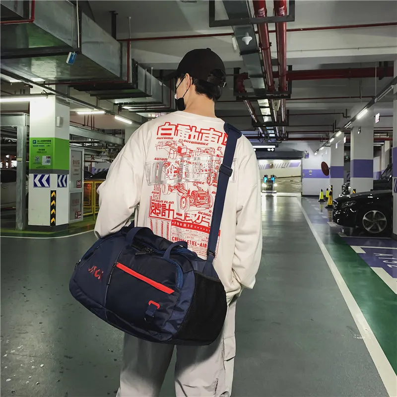 PULUWIRR Oxford Gym Bag Medium Size Unisex White, Black-19