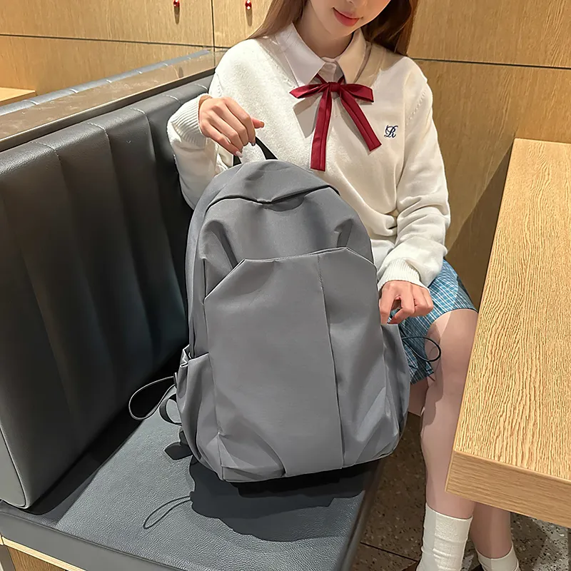 PULEWEI Nylon Backpack Unisex Ecru/Gray/Black/Burgundy-8