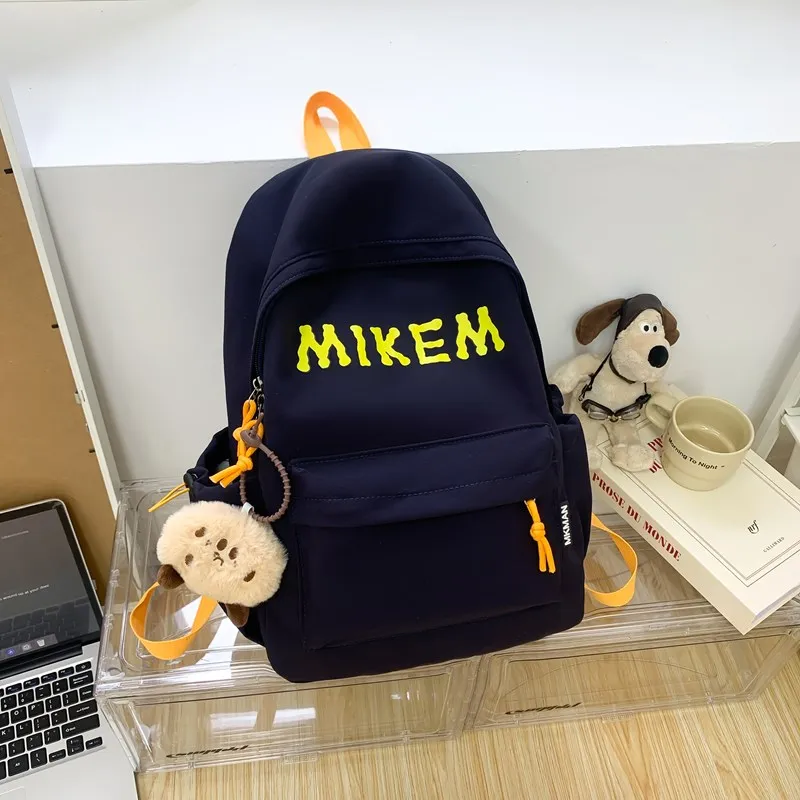 PULEWEI Composite Cloth Backpack Unisex Black/Red/Yellow/Blue-23