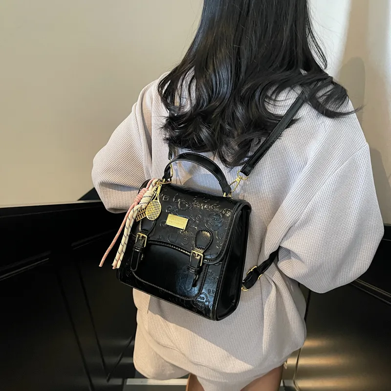 PULEWEI Pu Backpack Women's Ecru/Pink/Blue/Black-17