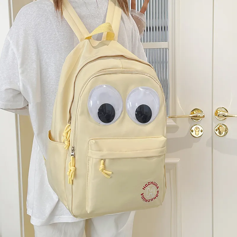 PULEWEI Nylon Backpack Tubas Unisex White/Yellow-9