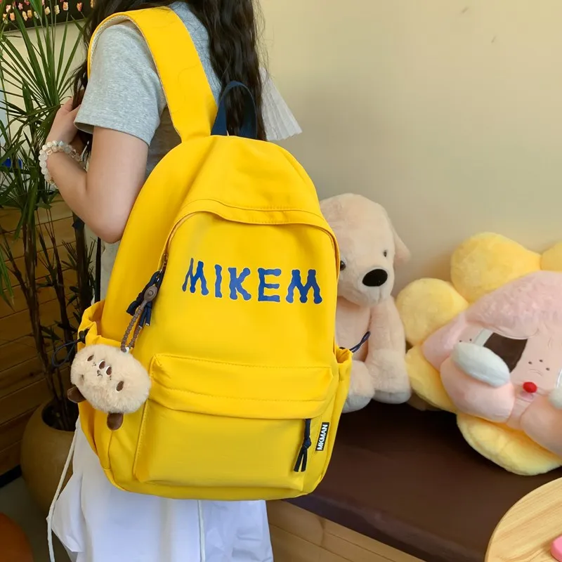 PULEWEI Composite Cloth Backpack Unisex Black/Red/Yellow/Blue-17