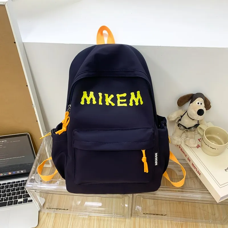 PULEWEI Composite Cloth Backpack Unisex Black/Red/Yellow/Blue-22