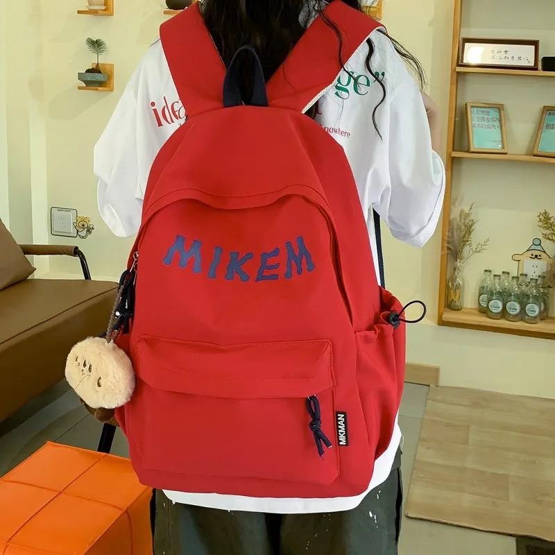 PULEWEI Composite Cloth Backpack Unisex Black/Red/Yellow/Blue-10