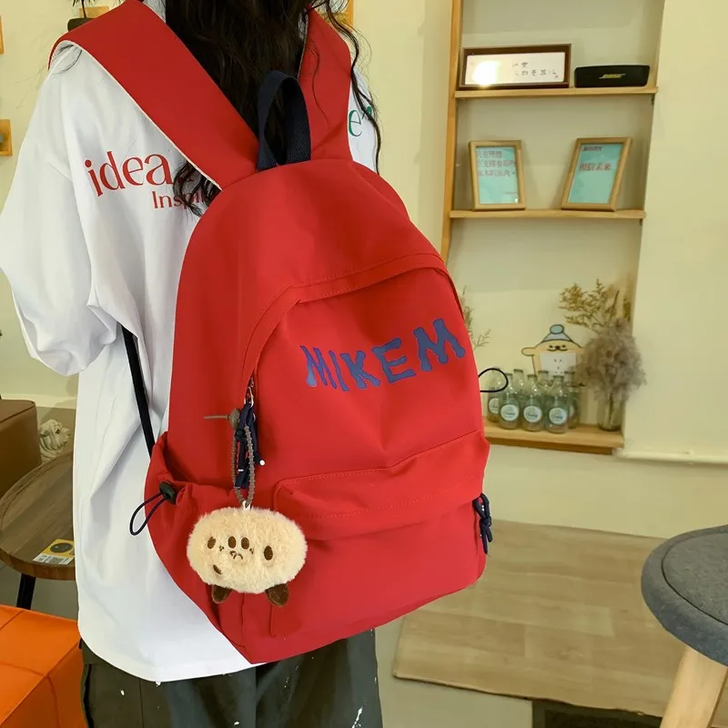 PULEWEI Composite Cloth Backpack Unisex Black/Red/Yellow/Blue-9
