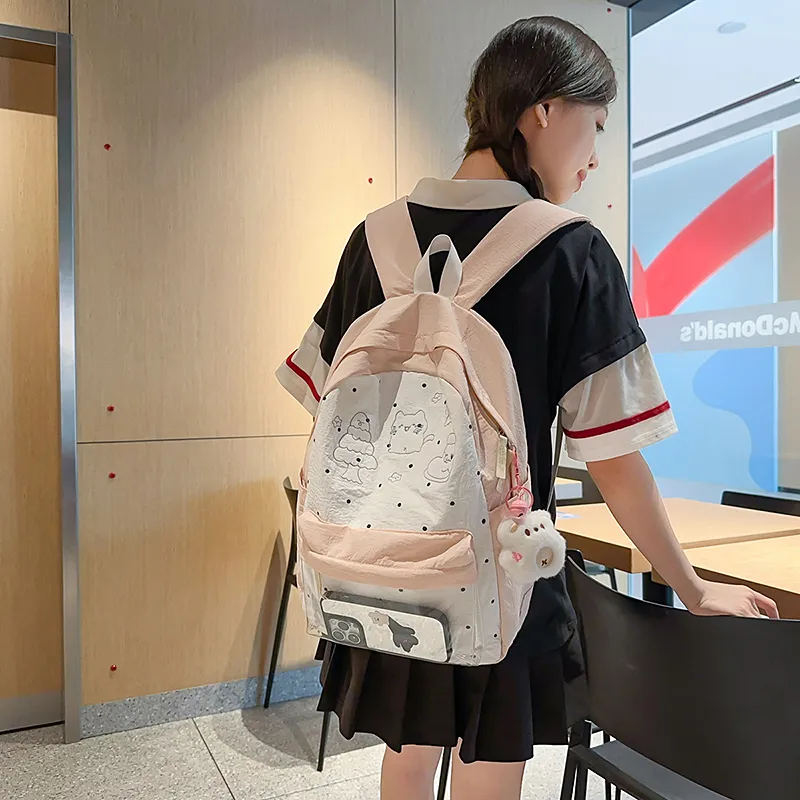 PULEWEI Nylon Backpack Unisex Multicolor-7