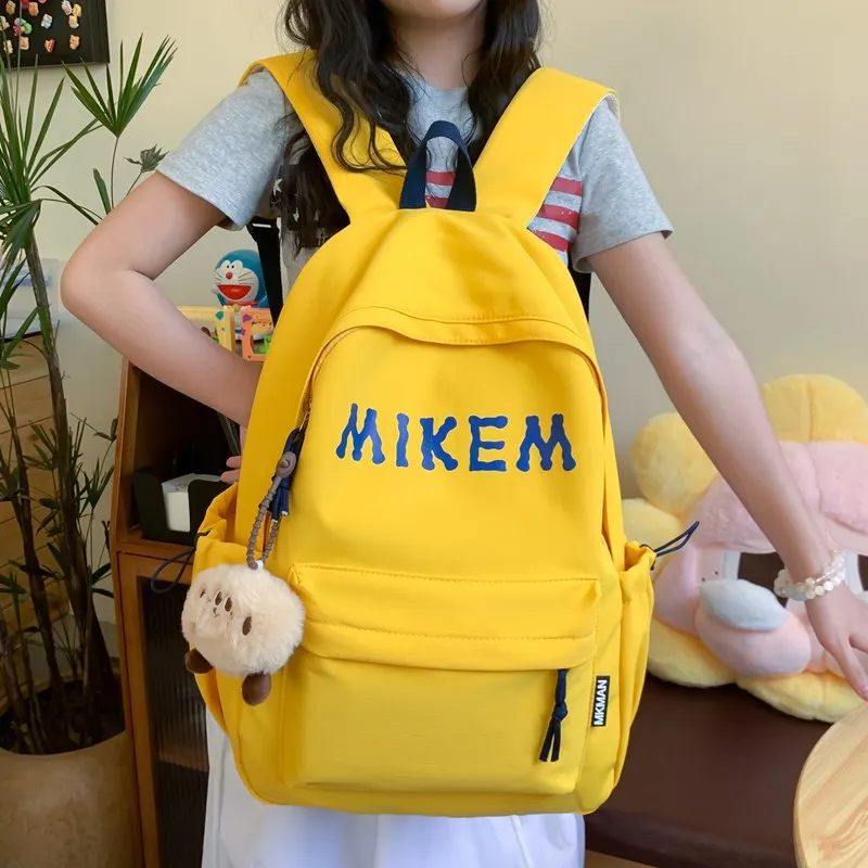 PULEWEI Composite Cloth Backpack Unisex Black/Red/Yellow/Blue-18