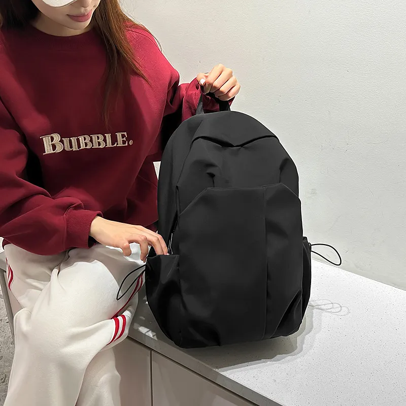 PULEWEI Nylon Backpack Unisex Ecru/Gray/Black/Burgundy-11