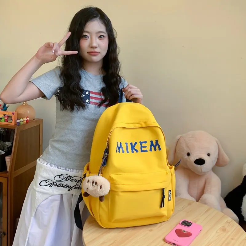 PULEWEI Composite Cloth Backpack Unisex Black/Red/Yellow/Blue-20