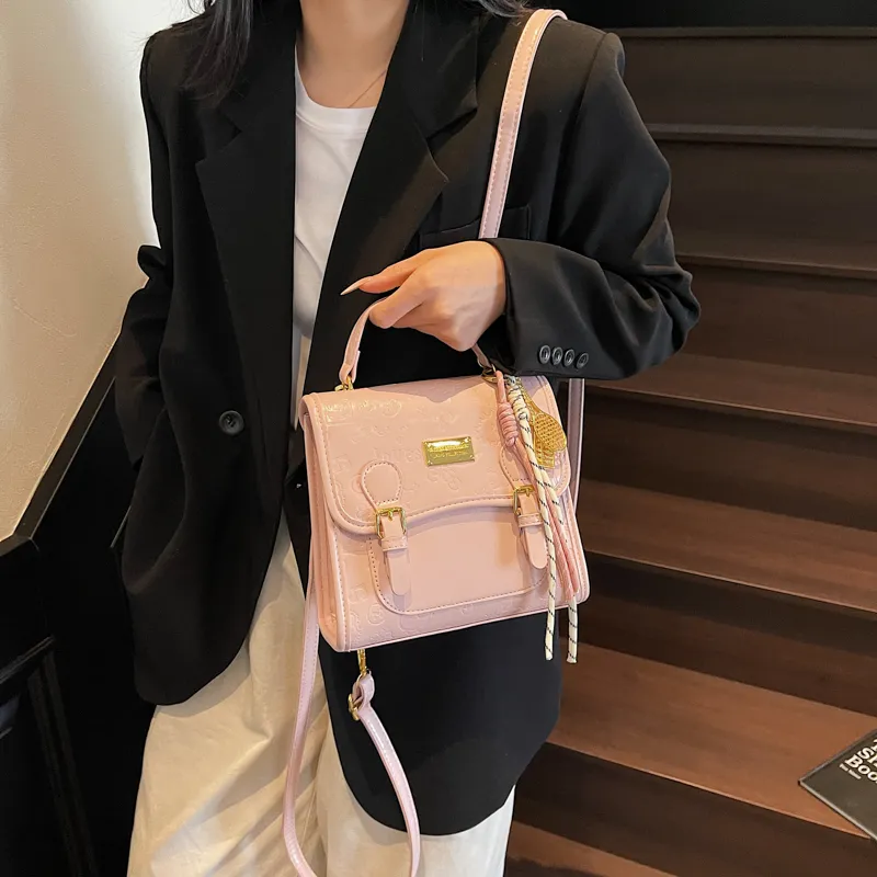 PULEWEI Pu Backpack Women's Ecru/Pink/Blue/Black-12