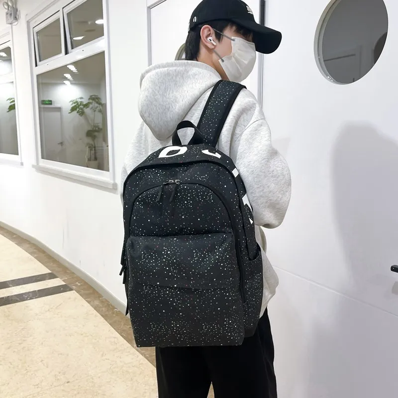 PULEWEI Oxford Backpack Unisex White/Black-13