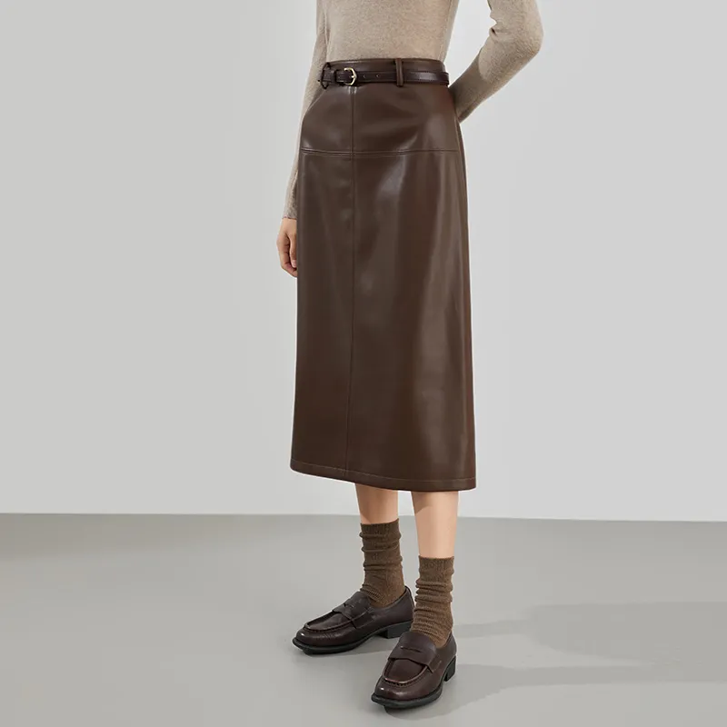 Mambe Leather Long Skirts Women's-8