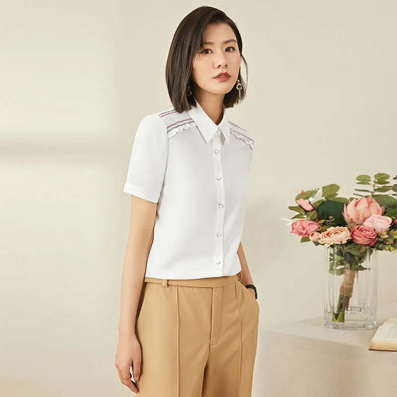 Mambe Shirts Women's White-2