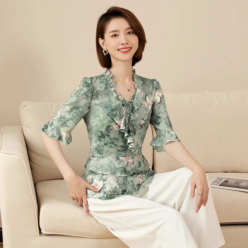 Mambe Shirts Women's Pea Green-2