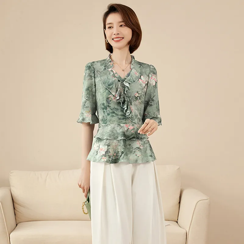 Mambe Shirts Women's Pea Green-3
